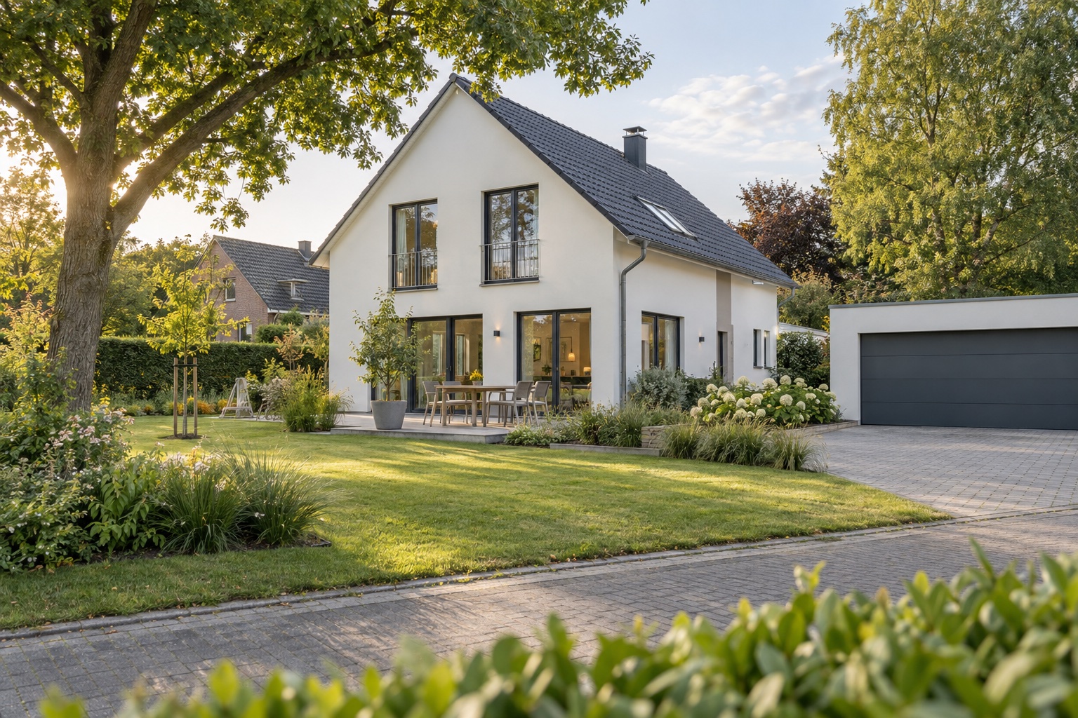 Freistehendes Haus am Stadtrand.